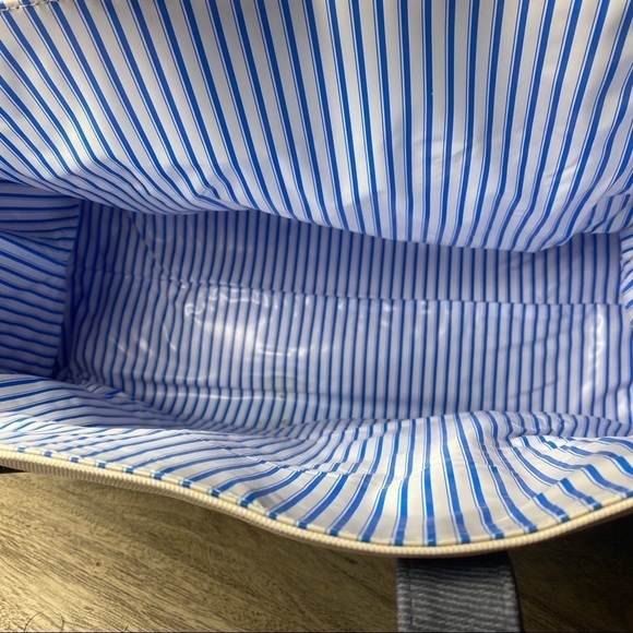 Estee Lauder Large Canvas Tote Bag | Navy Trim | 17” Travel Shopper Bag - Picture 4 of 6